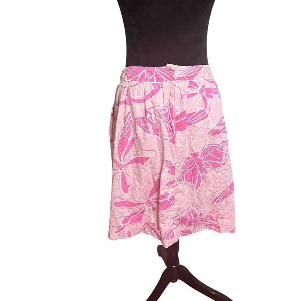 Lilly Pulitzer Pink Butterfly Skirt Size 8 Resort Preppy Cotton
